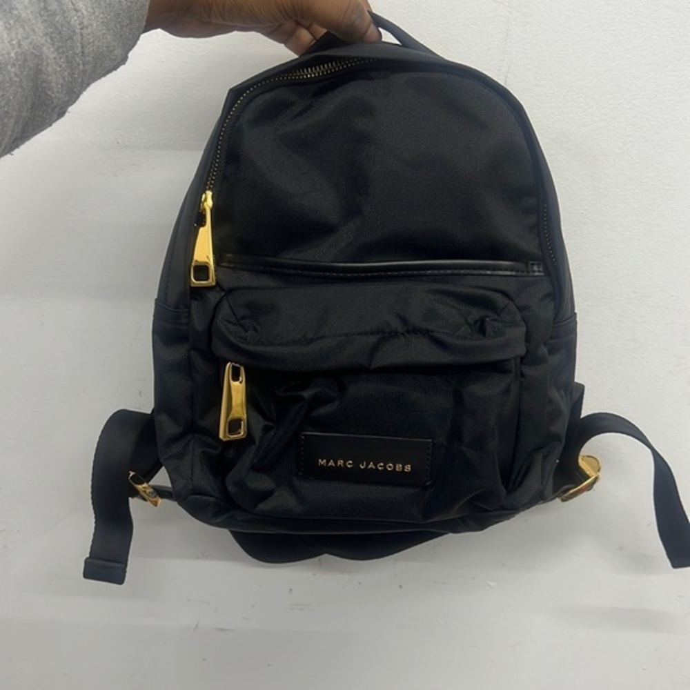 Marc Jacobs Mini Backpack Women One Size Black Gold Varsity M0013945-001 NWT